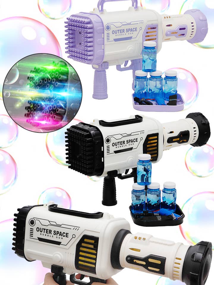 80 Emission Hole Electric Bubble Maker Gatling Gun for wholesale by Cap Zone
