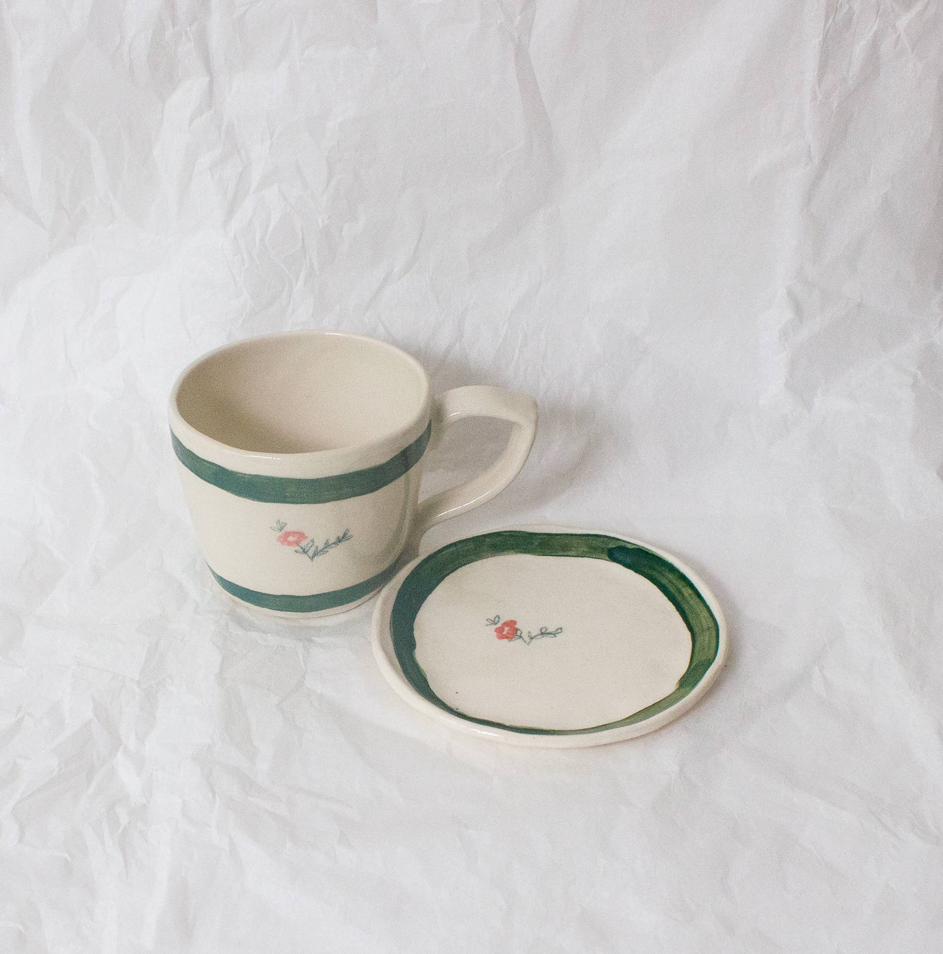 Erika Christine Ceramics - Wholesale Jewelry Dish - Cornflower Catchall Plate- Emerald2