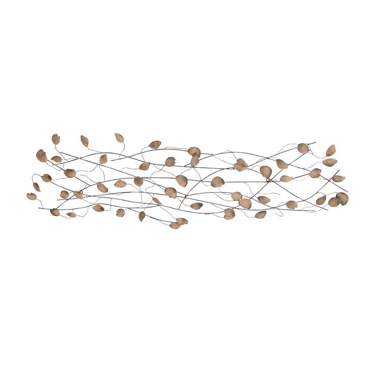 Import Corner - Vendita all'ingrosso Decorazione da parete 3D - A-50490: DECORAZIONE DA PARETE PER LA CASA IN FOGLIA D'ORO METALLICA, 60" X 2" X 16"
