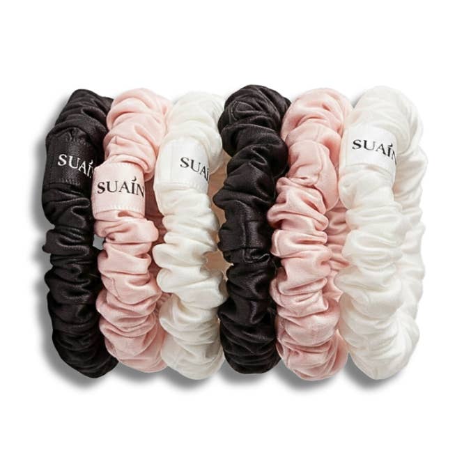 Organische Mulberry Zijde Smalle Scrunchies | Zespak voor wholesale door Still Suain