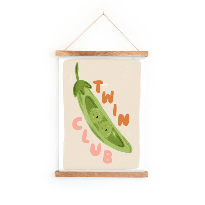 Peas in a Pod Twin Nursery Print for wholesale by Emma Alviti