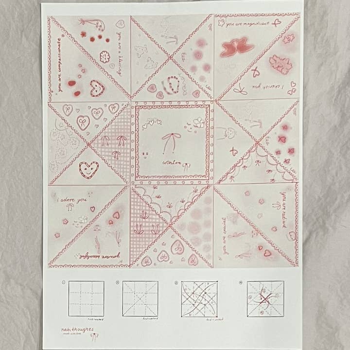 Origami Puzzle Purse Letter (Unfolded) by Nabithoughts for wholesale by Nabithoughts