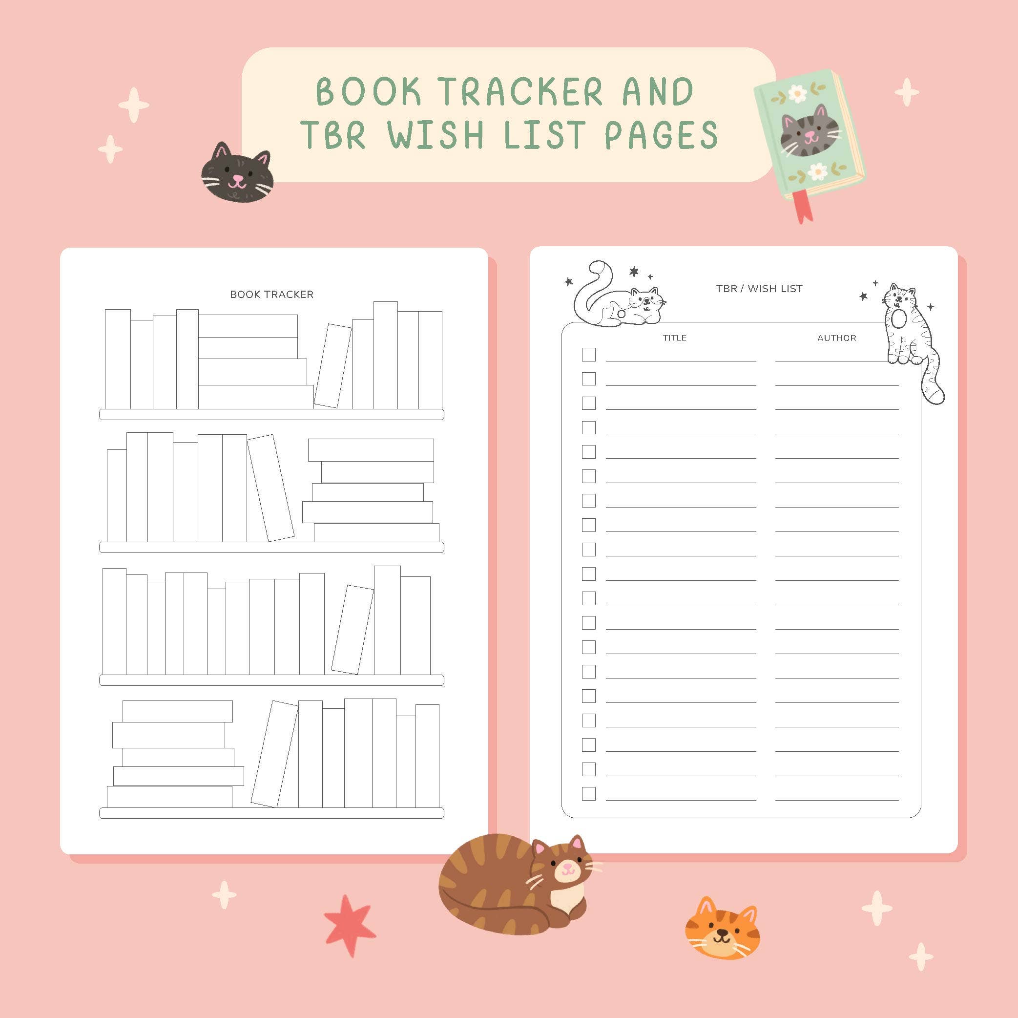 Hopscotch Paper Co. - Wholesale Journal/Diary - Reading Journal Cats – 50 Page Book Review Notebook8