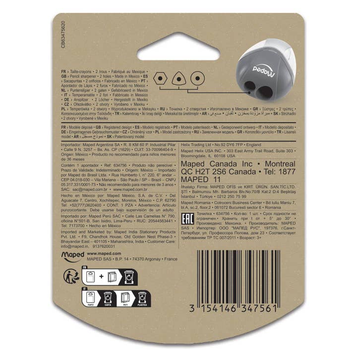 Janod - Wholesale Pencil Sharpener - Igloo 2-Hole Canister Pencil Sharpener4