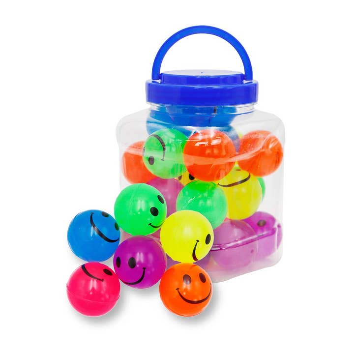 SURTIDO Pelota antiestrés Smiley Polymer Bouncy de venta al por mayor en Faire