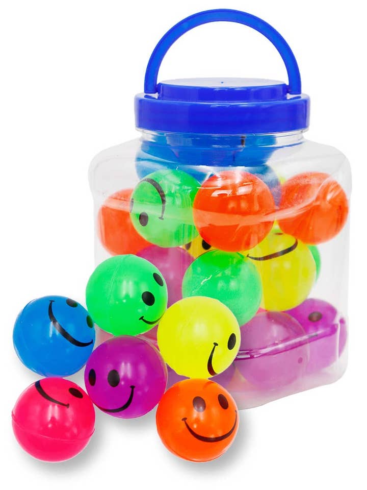 Smiley Polymer Bouncy Stress Ball for wholesale by Cap Zone