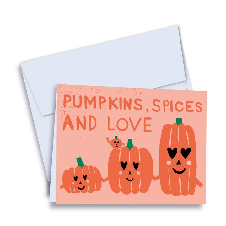 Carte de vœux « Citrouilles, épices et amour » pour la vente par Studio Toute