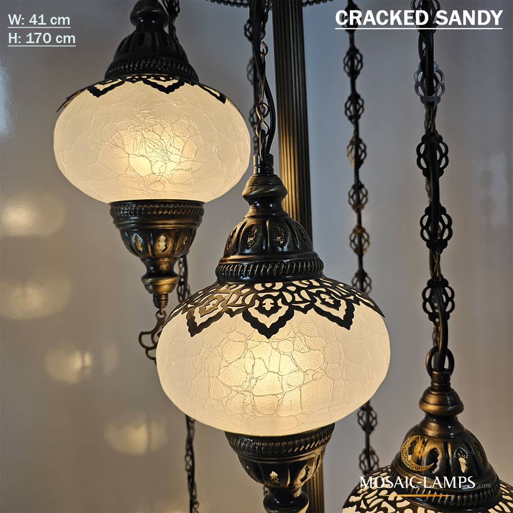 Mosaic Lamps – Engroshandel Gulvlampe – 7 Cracked Clear Globe tyrkiske gulvlamper, Stue Bedsi21