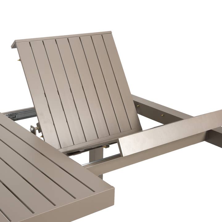 LIFE IS - Vente Table de terrasse - Table extensible en aluminium 195/255x100x76,5 cm gris pigeon2