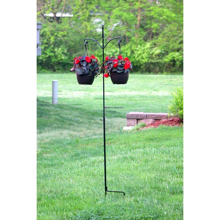 Ashman Online - Wholesale Outdoor Ornament/Decor - Ashman 91 Inch Adjustable Shepherds Hook with Twin Hooks 5/81