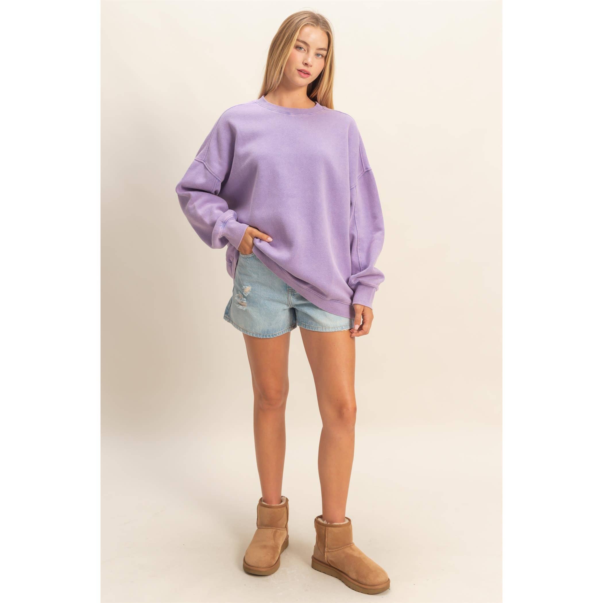 Double Zero - Wholesale Sweatshirt - Women's - Oversized Crew Neck Sweatshirt11