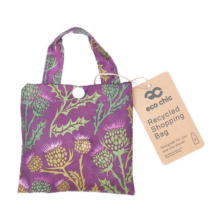 Eco Chic - Wholesale Grocery/Shopping Bag - Eco Chic Lightweight Foldable Reusable Shopping Bag Thistle2