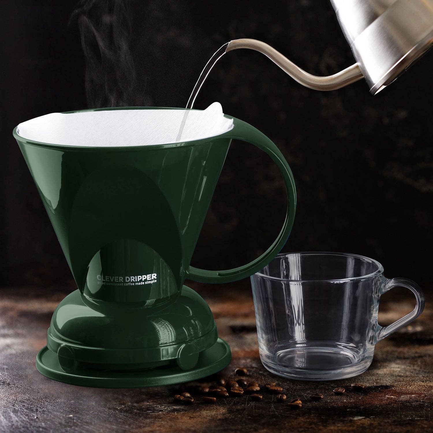 Sable Brew - Wholesale Pour Over & Dripper - Clever Coffee Dripper and Filters, Large 18 oz (Dark Green)5
