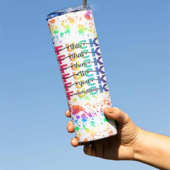 Minnie Creations Co. - Wholesale Insulated Mug/Tumbler - F it, F everything, Tie dye 20oz Skinny Sublimation Tumblers