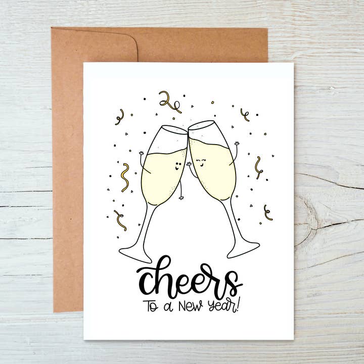 Cheers to the New Year! Card for wholesale by Real Happy Designs