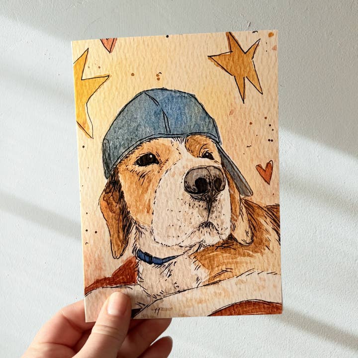 Good Good Boy Beagle Greeting Card for wholesale by Song & Sparrow Studio