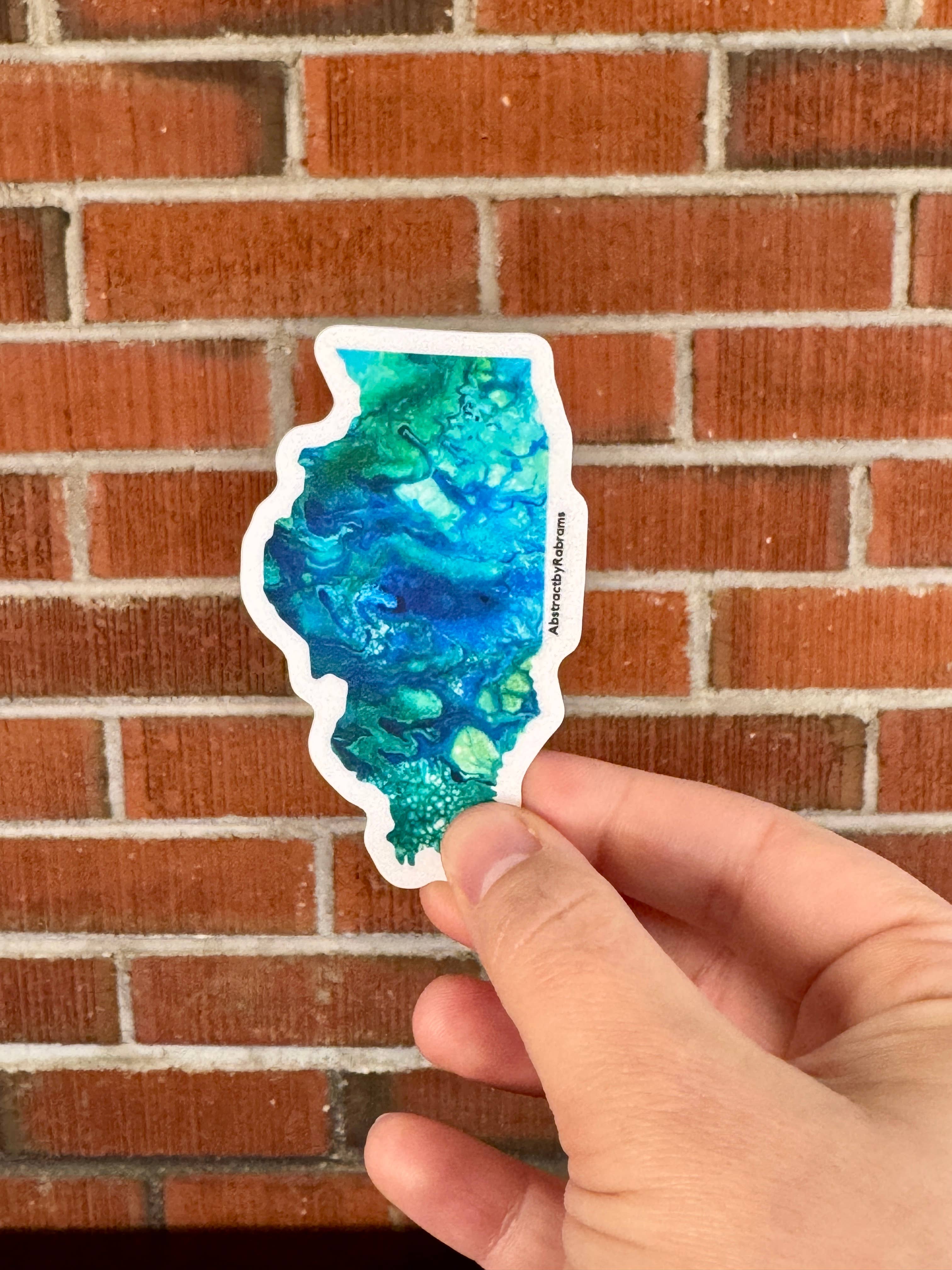 AbstractbyRabrams - Wholesale Sticker - Illinois State Vinyl Sticker - LGBTQ - Rainbow - Trans2