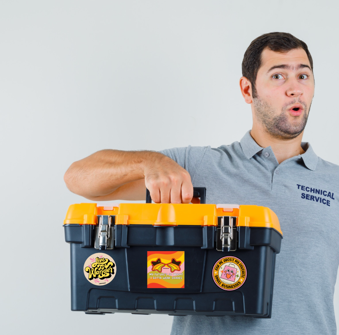 NatterDoodle – Adesivo por atacado – Pergunte-me sobre o meu autocolante impermeável favorito para pequenas empresas2