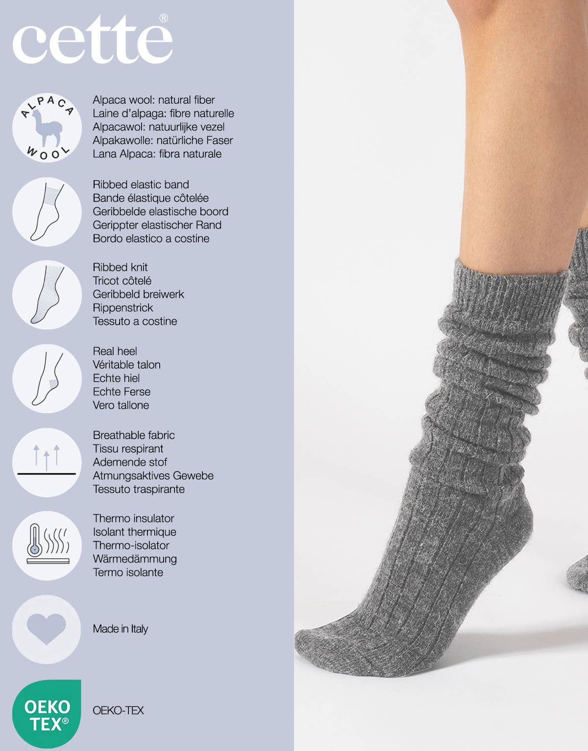 Cette - Wholesale Socks - Unisex - Wool knee high socks, Alpaca wool socks, Winter Socks, gift13