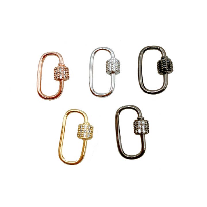 Beads Creation - Wholesale Clasp - Gold Filled Oval Carabiner Screw Clasp, Buckle Clasp, CL336S6