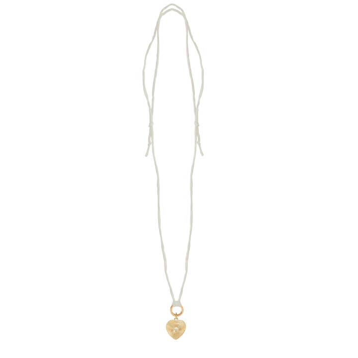 Mint + Sky - Wholesale Pendant/Charm Necklace - Handpainted Real Silk Cord with Charm Keeper and Crystal Heart (Five Colors)6