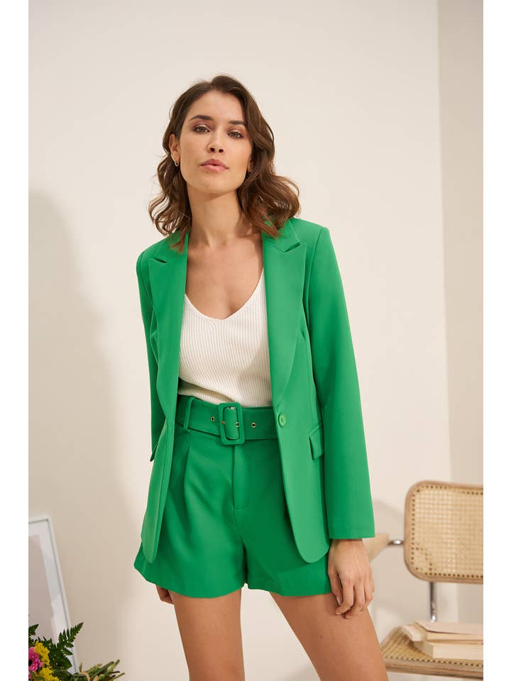 Attentif Paris - Vendita all'ingrosso Giacca elegante - Donna - Giacca aderente con bottone singolo, semplice - Collezione Timeless68