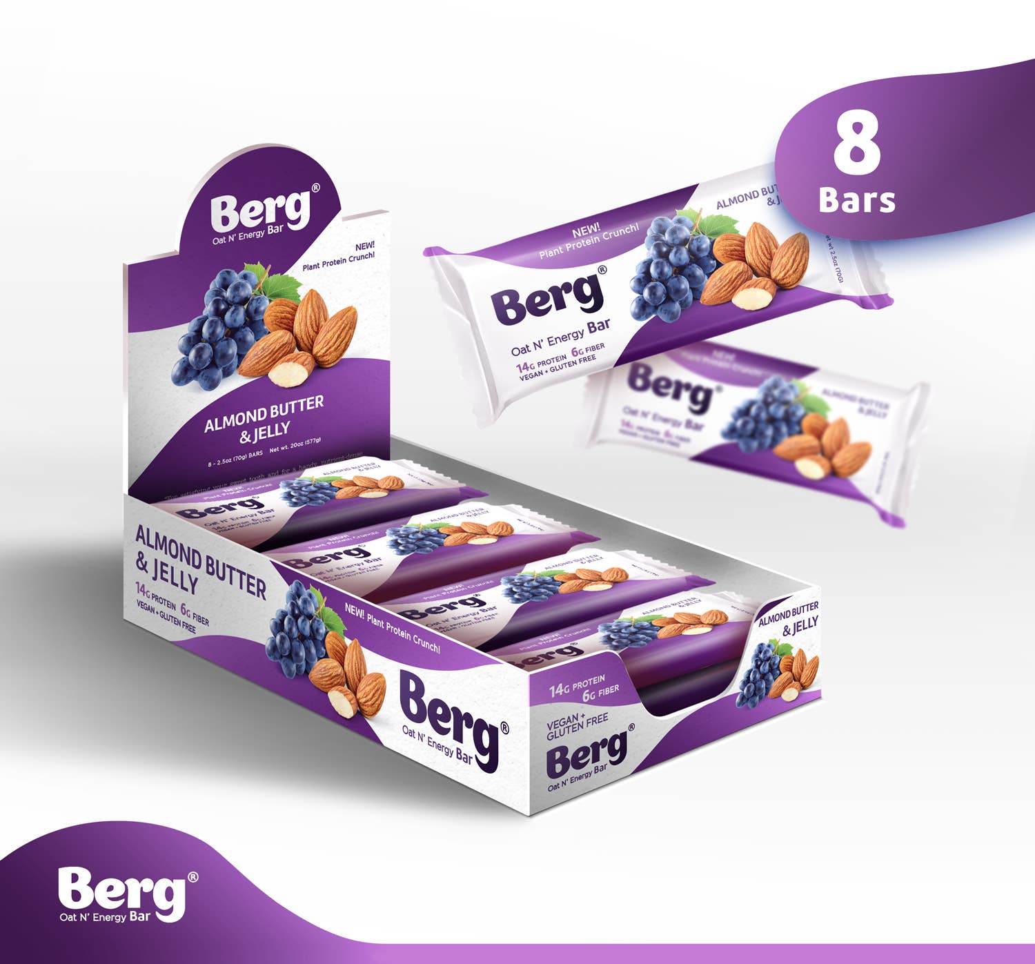 Berg Bites – wholesale Snack bar – 2.5oz Almond Butter and Jelly Energy Bar4