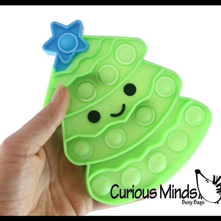 1 Cute Christmas Tree Festive Bubble Popper Fidget Toy - Fun for wholesale by Curious Minds Toys