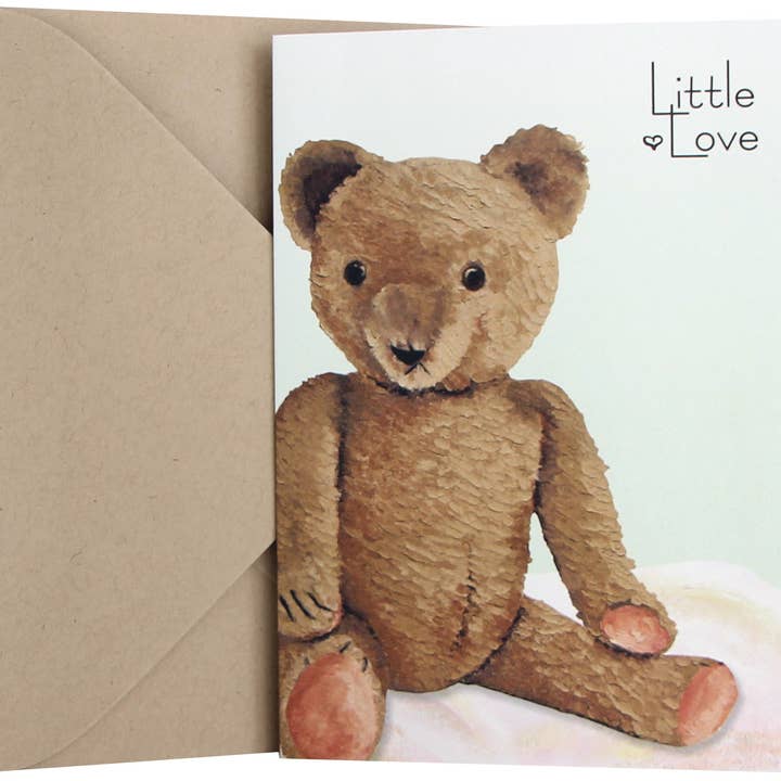 Nyt Baby Card | Vintage bamse for engroshandel hos Kelly Kay Paper Co.