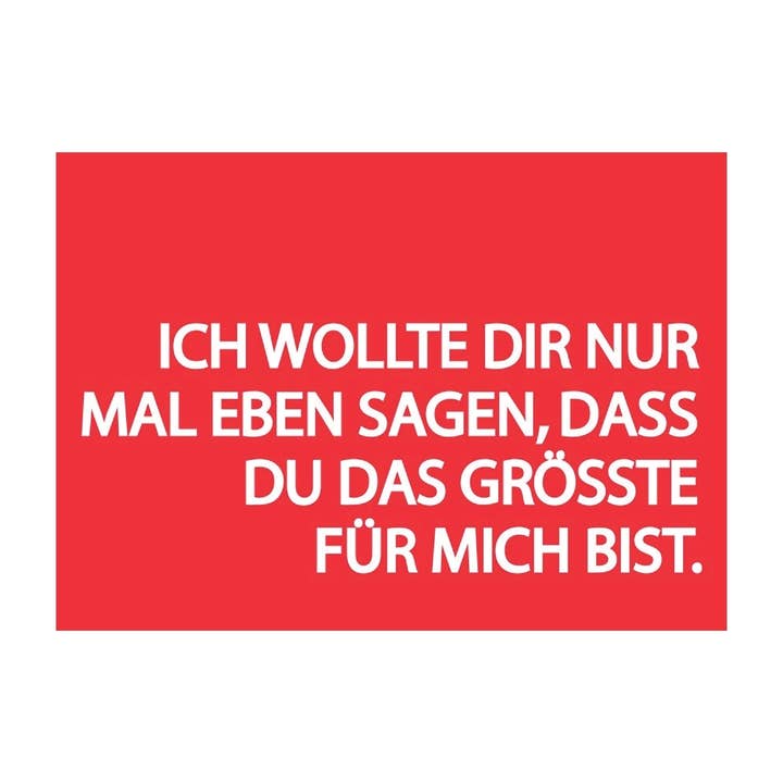 Cartolina "Volevo dirti" per la vendita all'ingrosso da parte di Kaufhaus Mitte
