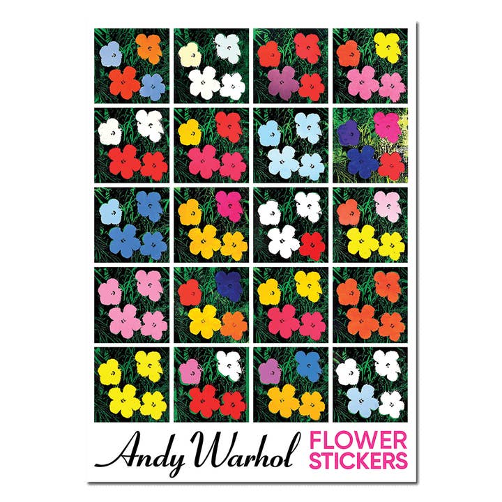 Fleurs XL d'Andy Warhol - Planche de 20 autocollants Kiss-Cut pour la vente par Apply Stickers