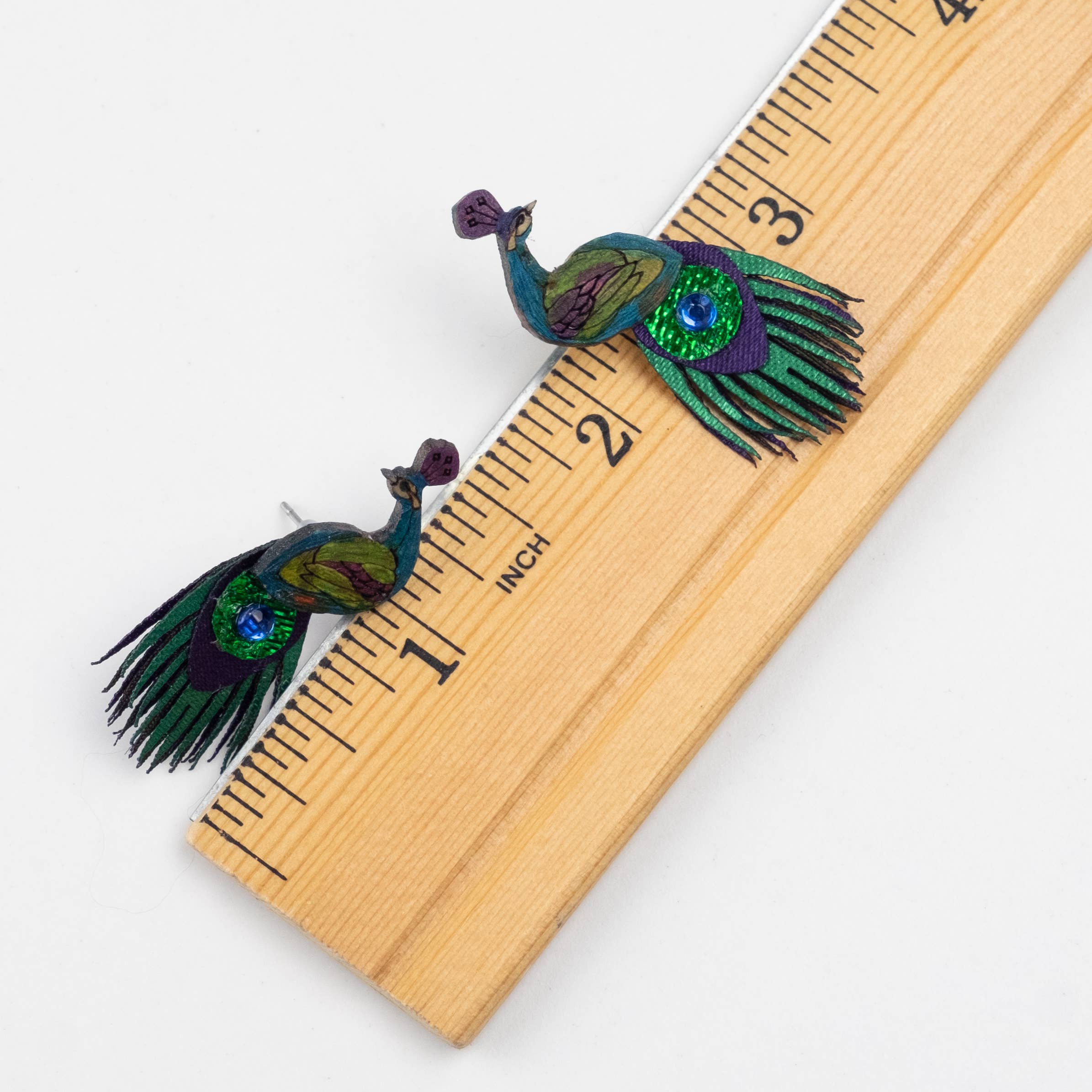 Tulia's Artisan Gallery - Venta al por mayor Pendientes colgantes - Pendientes Peacock - SM5