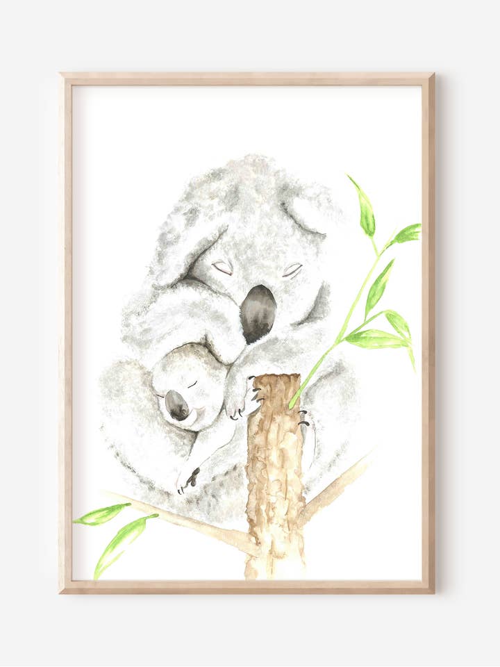 Koala Mamma Con Cucciolo Poster Per Cameretta per la vendita all'ingrosso da parte di MiniDei