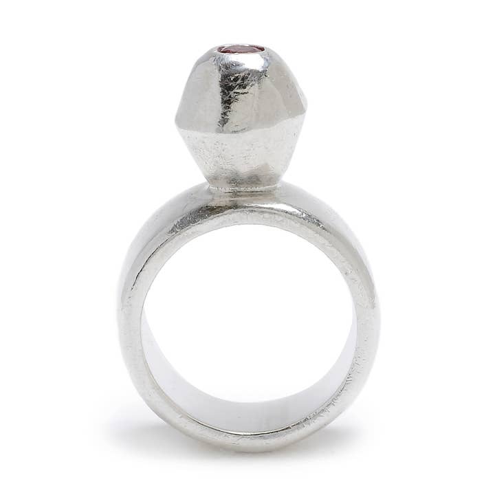 Punk puntiagudo con turmalina rosa en plata para venta al por mayor de Rebecca Nadler Designs