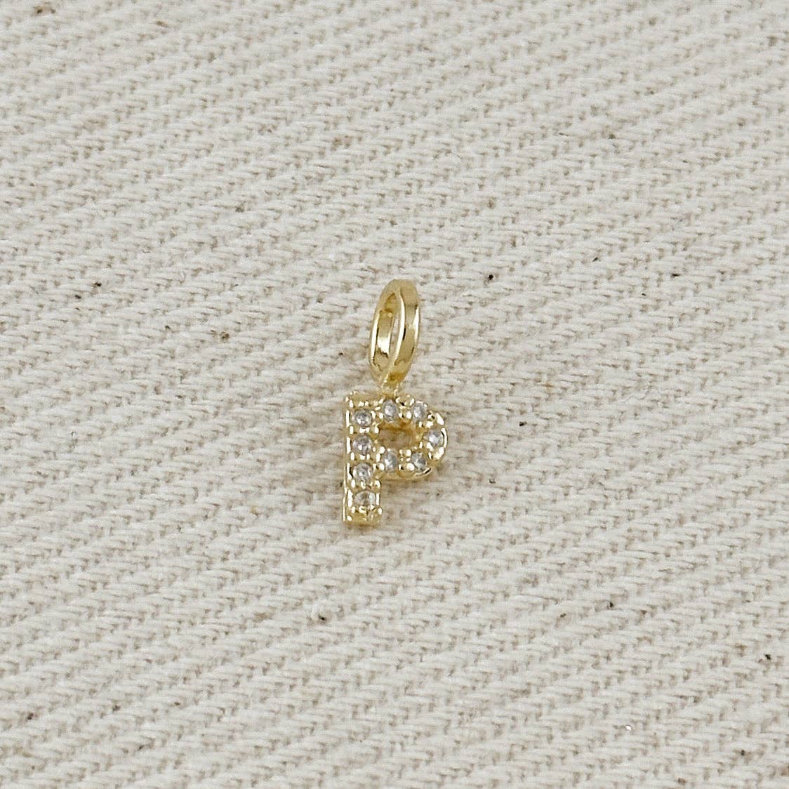 GoldFi – wholesale Individual charm/pendant – 18k Gold filled  Micro CZ Initial Letter Charm18