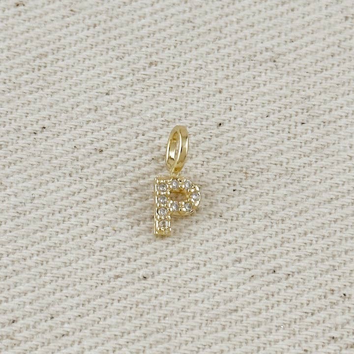 GoldFi - Wholesale Individual charm/pendant - 18k Gold filled Micro CZ Initial Letter Charm20