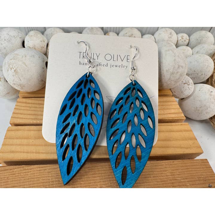 Discover the Luxury of Wooden Feather Lightweight Earrings for wholesale by Truly Olive