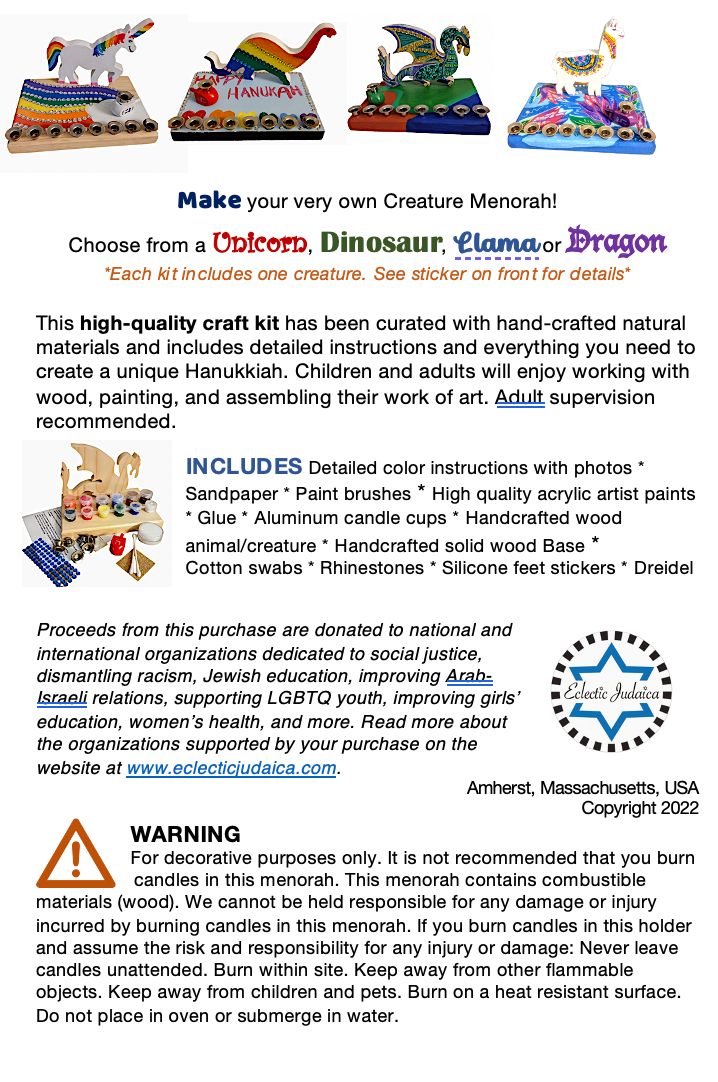 Eclectic Judaica - Wholesale DIY Craft Kit - Dragon Menorah Craft Kit3