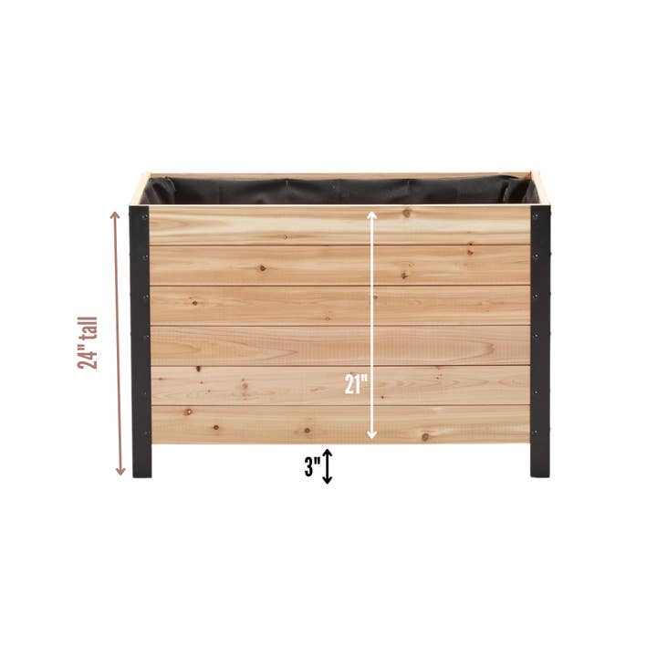 Cedar Planters - Wholesale Planter Box - 18" x 36" Planter Box - 24" Tall