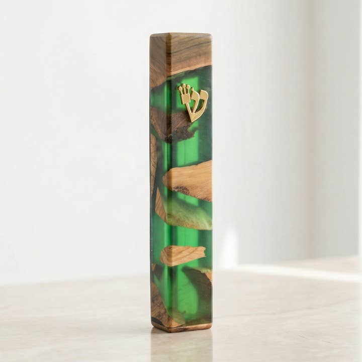 Handgjord Gree Olivträ Mezuzah för wholesale av Mazal By Sara