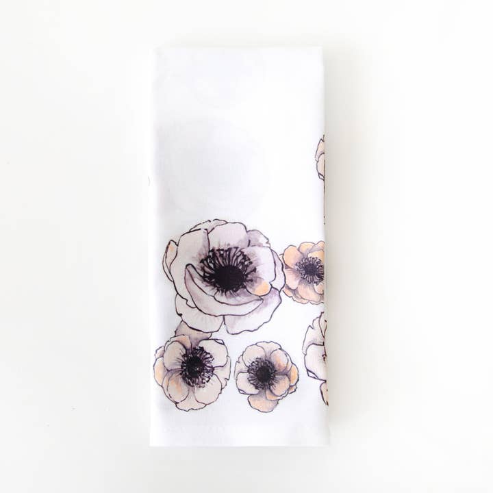 Lot de 4 serviettes de table Peachy Pivoine pour la vente par Concept Fourteen