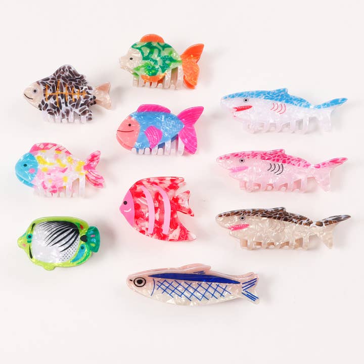Marine Animal Series Tropical Fish & Shark Hair Claw Clips for wholesale by SoapElenGlen