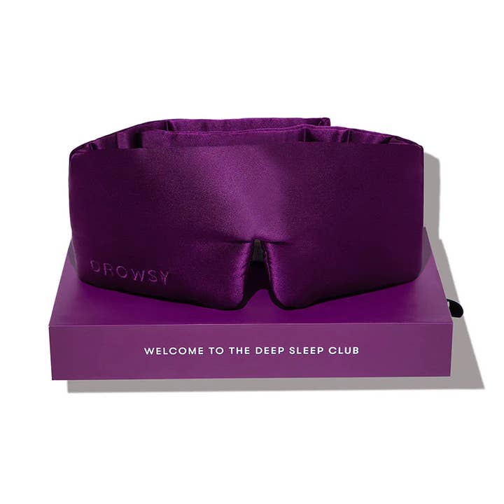 Purple Martini Silk Sleep Mask for wholesale by Drowsy Sleep Co.
