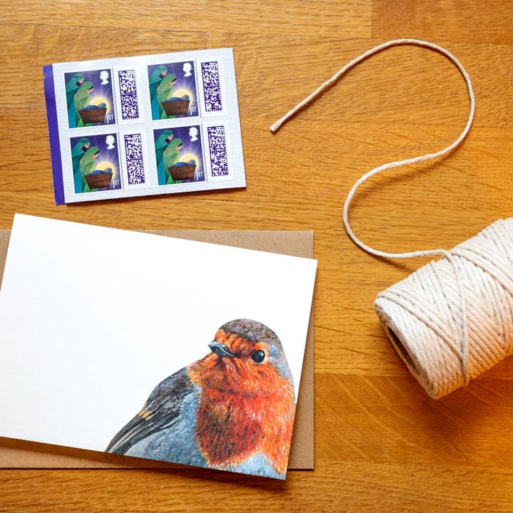 Robin A6 Artist card - Blank for wholesale by Tracey Parsons Art