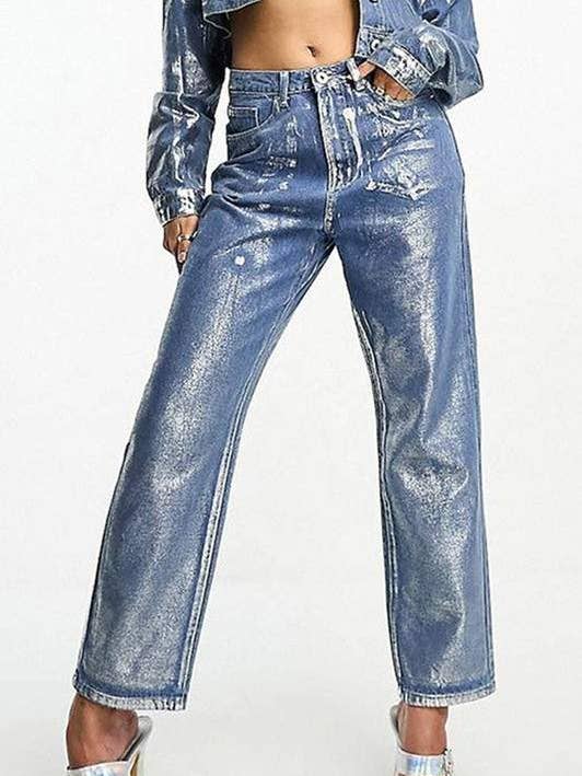 metallic denim jeans for wholesale by Fashion Combination