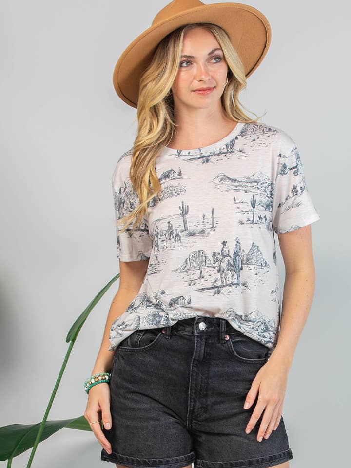 AV1205-ELSA CAMISETA COM ESTAMPA DE ESTILO DE VIDA OCIDENTAL por atacado de Avery