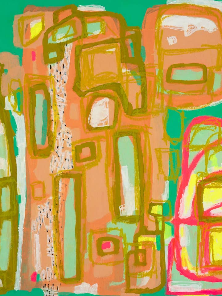 Kunstdruck Giclée "Grüne Stadt" für den Großhandel von Art by Ashley Reynolds