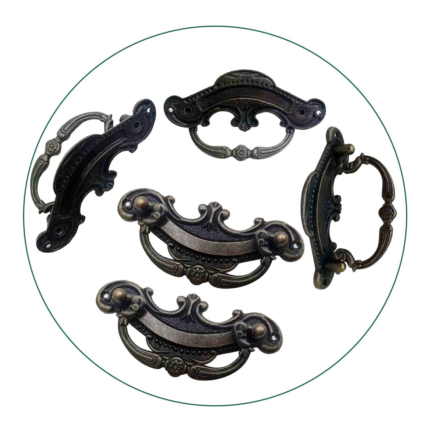 Ledsone – wholesale Knob/pull – 5 Pack Black Cast Iron Rustic Door Pull Handle0