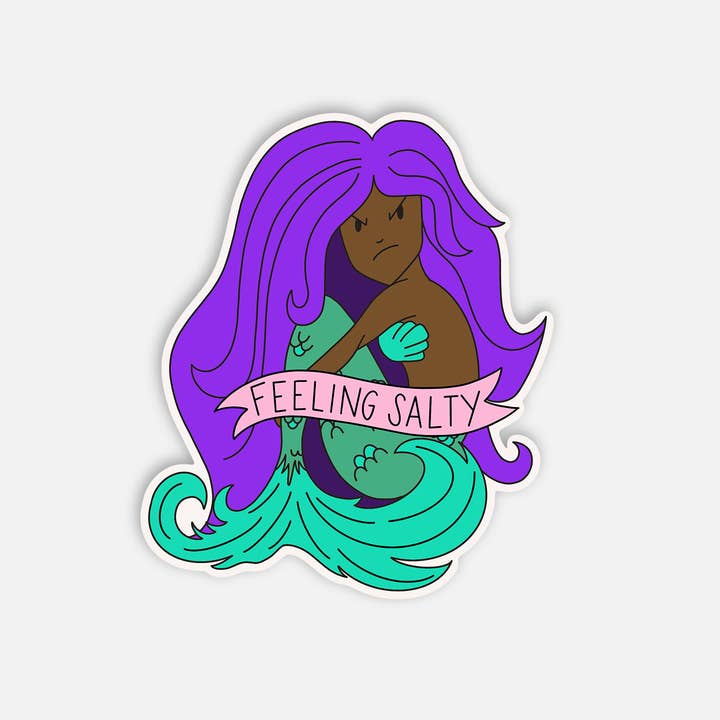 Little Lovelies Studio - Wholesale Sticker - Feeling Salty Mermaid Sticker1