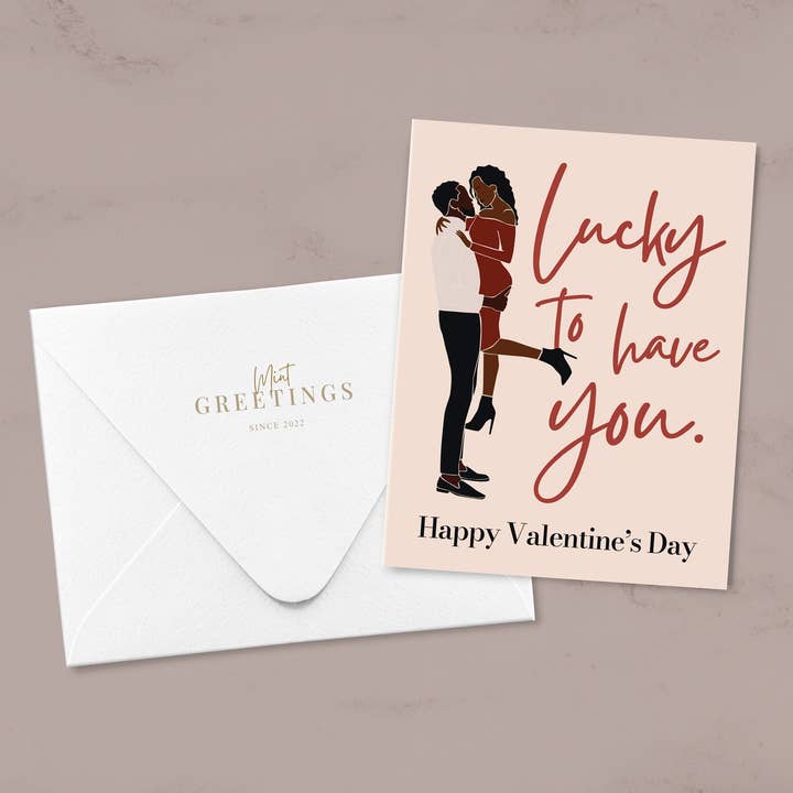 Heureux de t'avoir - Saint-Valentin pour la vente par Mint Greetings Inc.